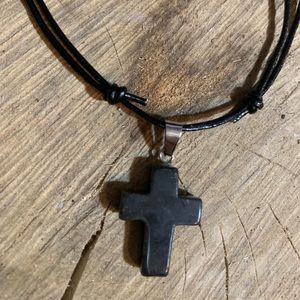 Black Healing Quartz Cross/Cruz Cuarzo Negro